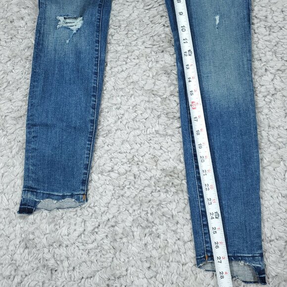READ Madewell Maternity Side-Panel Skinny Jeans Size 24 Blue Adjustable Edition - Picture 8 of 9